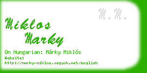 miklos marky business card