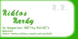 miklos marky business card